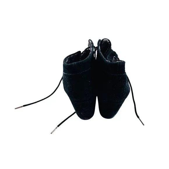 TOMS Womens Black Suede Lace-Up Ankle Booties Wedge Size 9 - Picture 4 of 4